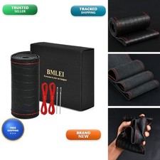 BMLEI Leather Steering Wheel Cover, Stitch On Car Steering Wheel Wrap