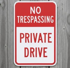 No Trespassing Private Property 8 x 12 Vintage Novelty Metal Sign Made In USA