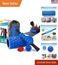 5-in-1 High Density Foam Roller Set for Whole Body Muscle Recovery - Deep Blue