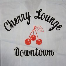 King Louie Bowling Shirt Mens M/L Light Blue Cherry Lounge Vtg 50s 60s 70s Retro