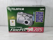 FujiFilm FinePix A205 2MP Digital Camera W/Manual Box No Cords Tested Works