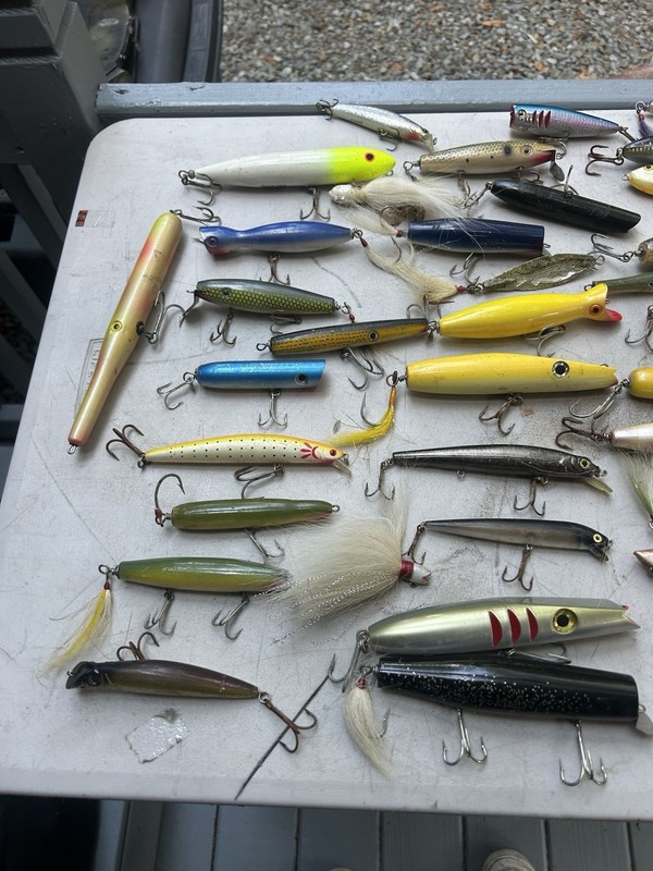Vintage Huge Lot Of Fishing Lure Plugs For Surf Fishing Bass Blues & More