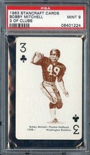 1963 Stancraft Green Backs #3-Clubs Bobby Mitchell PSA 9 Redskins HOF *DS15989