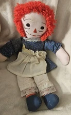 Vintage RAGGEDY ANN DOLL Yarn Hair 24” Large