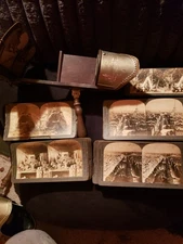 59 Cards 2 Antique Wood Stereoscope Stereoviewer RARE  Read Description Please