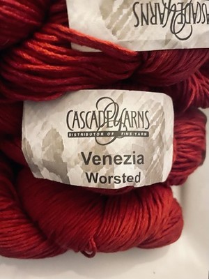 Cascade Yarns Venezia Worsted Merino Wool Silk Yarn Skein Purple 103 Lot 4718