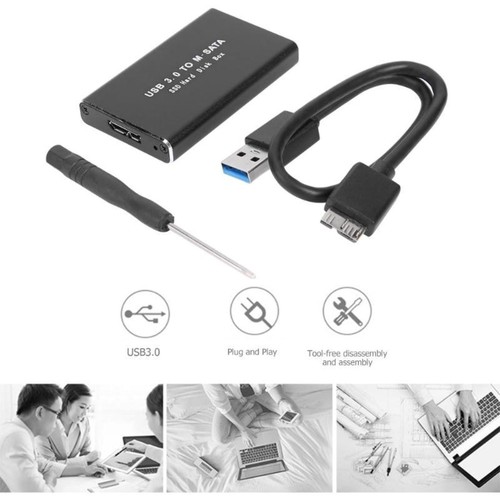 Dual-Size 30/50mm USB 3.0 mSATA SSD Case W/USB UASP Function 6Gbps Transfer - Photo 8/12