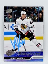 2023-24 WYATT KAISER UPPER DECK YOUNG GUNS ROOKIE RC #229 SIGNED IP AUTO