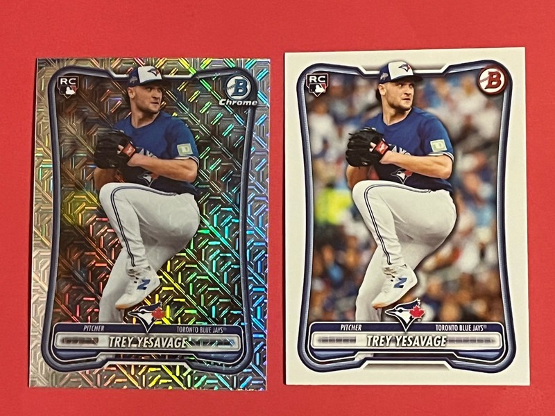 2026 Bowman Trey Yesavage RC Mojo Refractor Card #41 & Base Card #41