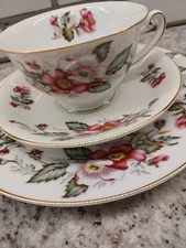Hira China Prairie Rose 3 Piece Set (Tea Cup, Saucer & Small Plate)