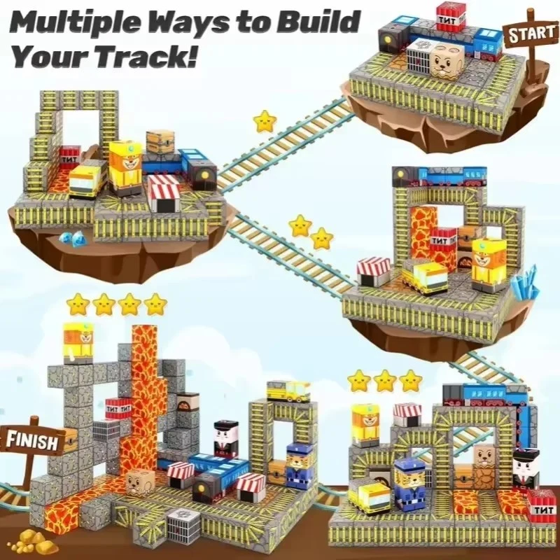 300PCS Magnetic Building Blocks STEM Toy Kids Creative Montessori Set Game Gift - Image 4 of 4