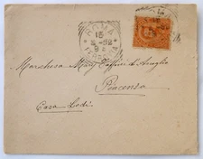 PIACENZA - Busta, Gen. Luigi Taffini D'Acceglio a figlia Mary Nasalli Rocca 1896