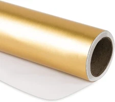 Gold Gift Wrap - Christmas Wrapping Paper, Matte Metallic Foil Solid Color Gi...