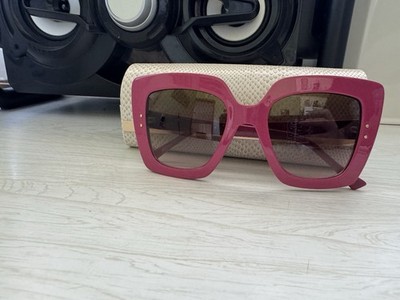 JIMMY CHOO ピンク スクエア サングラス Jimmy Choo Oversized Square Pink Frame Brown Gradient Women's