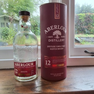 ABERLOUR Single Malt Empty Scotch Whisky Bottle & Tube Box 12 YRS  700ml