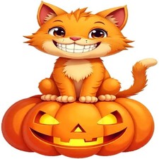 30 Custom Happy Halloween Ginger Cat Personalized Address Labels