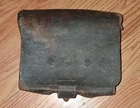 CIVIL WAR CARTRIDGE BOX ORIGINAL LEATHER BRASS VERY RARE UNKNOWN EXACT YEAR VTG