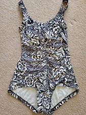 Maxine Of Hollywood Women's One-Piece Swimsuite Gray Ivory 12