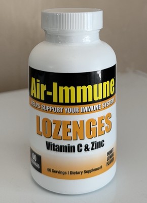 AIR-IMMUNE LOZENGES VITAMIN C & ZINC (60 LOZENGES) NEW SEALED (EXP 06/2026)