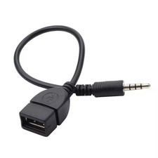Pxiryanlow Black USB to AUX Adapter Cable,3.5mm Male Plug