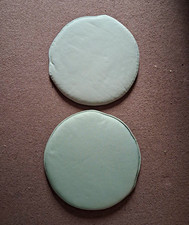 2-Piece Round Beige Solid Chair Seat Pad Cushions - Set of 2 for Chairs