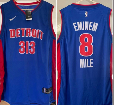 Eminem 8 Mile Detroit Pistons Basketball Jersey 2XL 54 | eBay