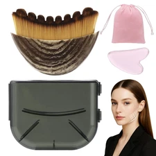 New Lymphatic Contour Face Brush & Gua Sha Set, Lymphatic Drainage Massager for 