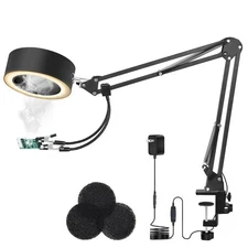 3-in-1 Solder Fume Extractor Smoke Absorber Remover with 26in Adjustable Arm,...