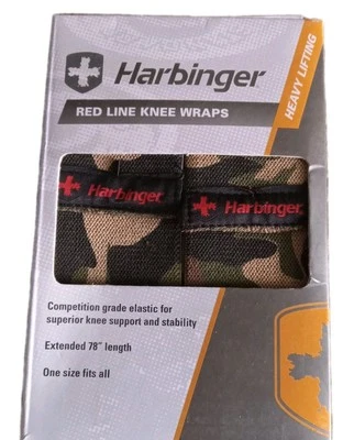 Harbinger Camouflage Red Line Knee Wraps Competition Grade Extended 78" Camo - Image 1 of 4