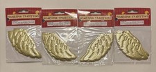 Lot Of 4 Pairs Puffy Gold Wings Doll Crafts 3.5  x2  Homespun Traditions