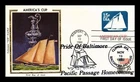 US COVER AMERICA'S CUP ENVELOPE FDC PRIDE OF BALTIMORE DUAL CANCEL COLORANO SILK