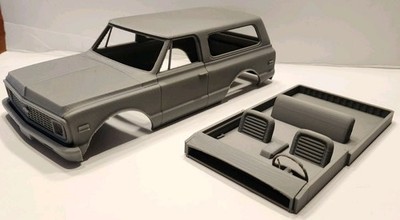 Axial Scx24 1972 Chevrolet Blazer K5 Body With Interior Plate 1/24th 132wb Pla