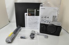FUJIFILM X-E4 Mirrorless Digital Camera Body Silver w/Body Cap,Strap,Battery,Box