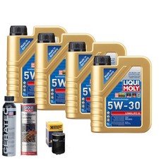 Motoröl 5W30 LIQUI MOLY Longlife Iii 4L+HENGST Ölfilter +Spülung +Cera Tec