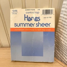 Hanes Summer Sheer Pantyhose Size AB Control Top Pearl Lightweight
