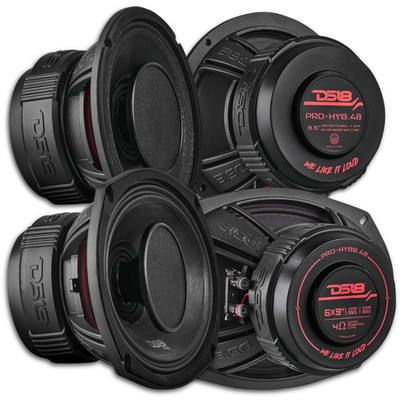 2x DS18 PRO-HY69.4B 6x9'' Speakers + 2x PRO-HY6.4B 6.5'' 2-Way Loudspeaker Set