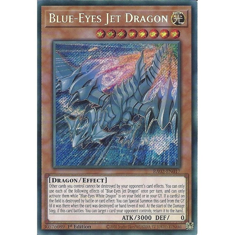 RA02-EN017 Blue-Eyes Jet Dragon : Secret Rare Card : 1st Edition : YuGiOh