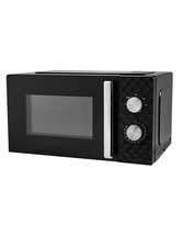 Black 17L Diamond Texture Manual Microwave