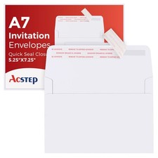 ACSTEP 500PACK 5 X 7 Envelopes, White A7 Envelopes Self Seal for Weddings,
