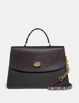 Coach Parker Top Handle 32 73969 Black Bordeaux 2way Handbag