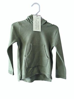 Gerber Modern Moments Toddler Boy Sweater Knit Hoodie Size 2T Green New