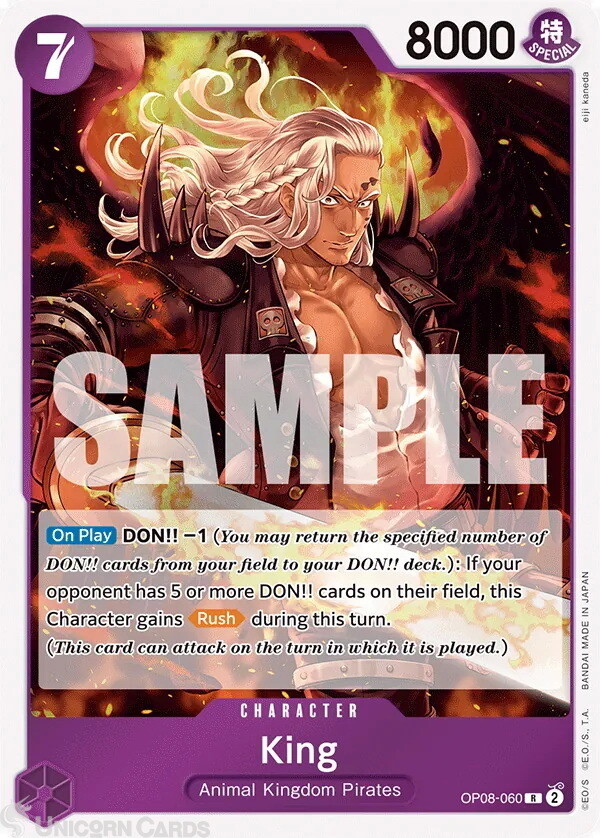 OP08-060 King : Rare English One Piece TCG Card : OP08: Two Legends