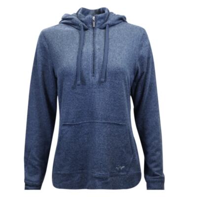 Greg Norman Women's Technical Performance 1/4 Zip Hoodie Navy Large