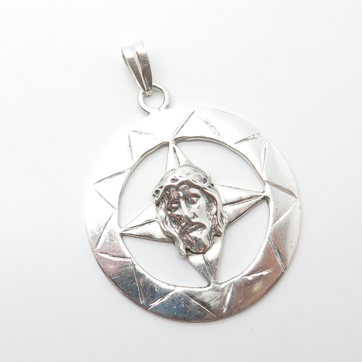 925 Sterling Silver Vintage Jesus Cross Religious Pendant | eBay
