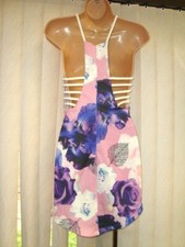 NEW ASOS GINGER FIZZ PINK, PURPLE & WHITE FLOWER DRESS 8 UK, 36 EU, 4 US  BNWT