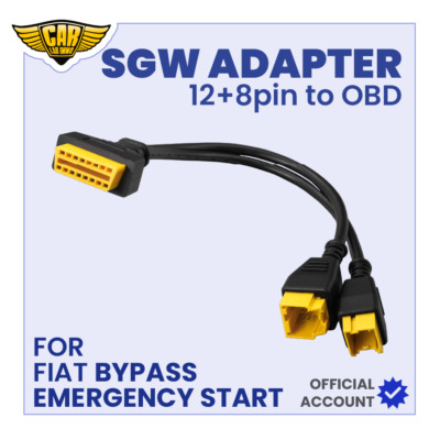 SGW 12+8pin OBD2 Adapter for Fiat Bypass Emergency Start Device by CarLabImmo 