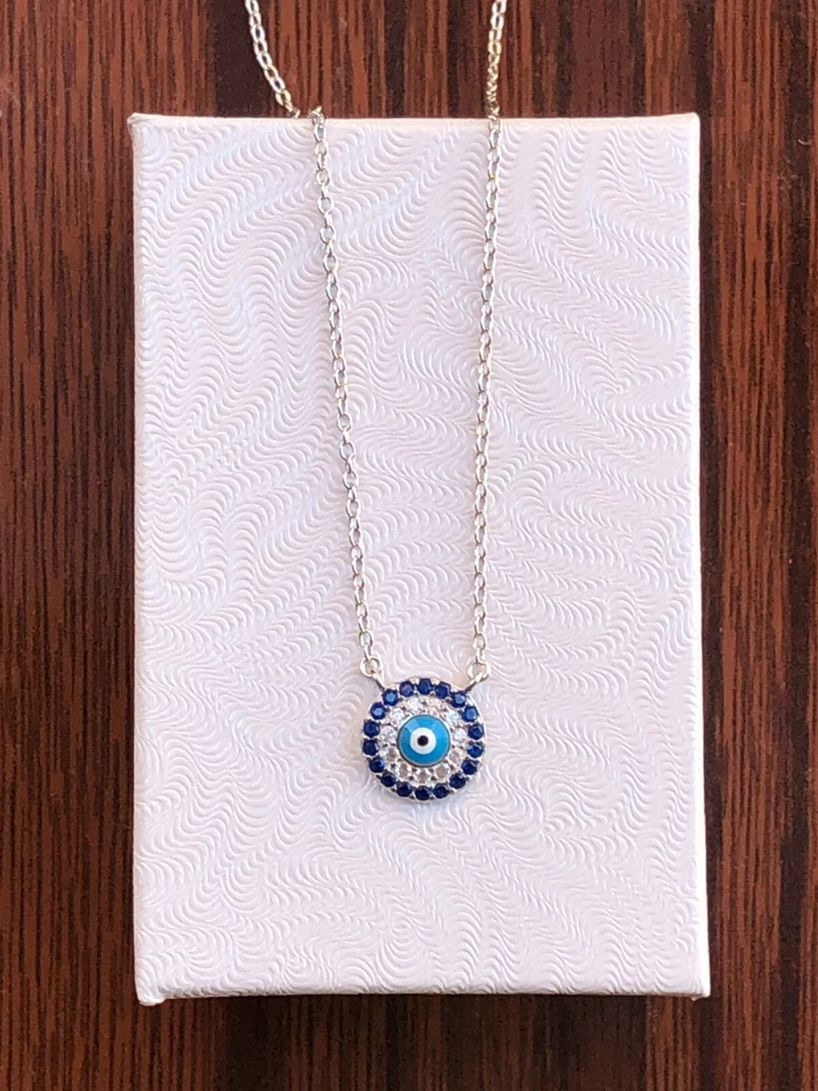 14k solid gold evil eye charm necklace – Vivien Frank Designs