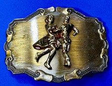 Couple Dancing Ballroom Waltz Vtg 1978 Western Framed Belt Buckle By Rain-Tree