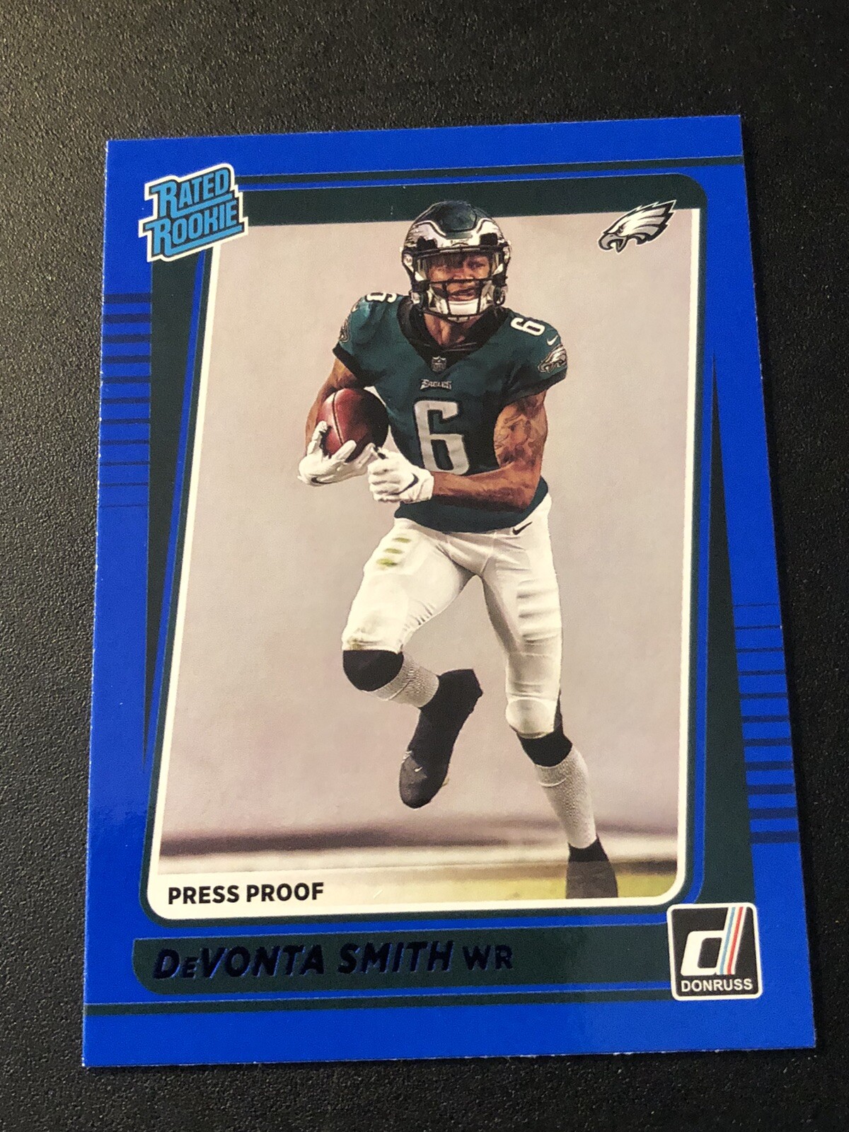 2021 Panini Donruss Rated Rookie Press Proof Blue Devonta Smith #261 Rookie RC