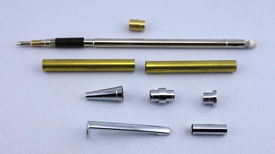 Druckbleistift Slimline Chrom, Pen Blanks, Pen Kits, Drechselholz, Bausatz